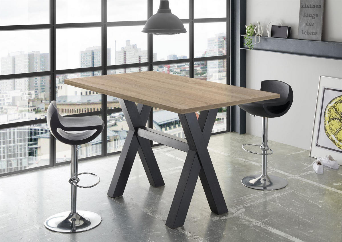 STEHTISCH Essa 2 140 x 70 x 105 aus Holzwerkstoff Eiche Sägerau - Graubraun, Holz (70/105/140cm) - 58aufmkessel