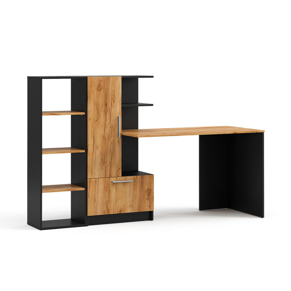 SCHREIBTISCH Tomy, Anthrazit/Goldkraft Eiche, 150 x 59 cm 2er Set - Honigeiche/Anthrazit, Holzwerkstoff (59/150/120cm) - Vicco