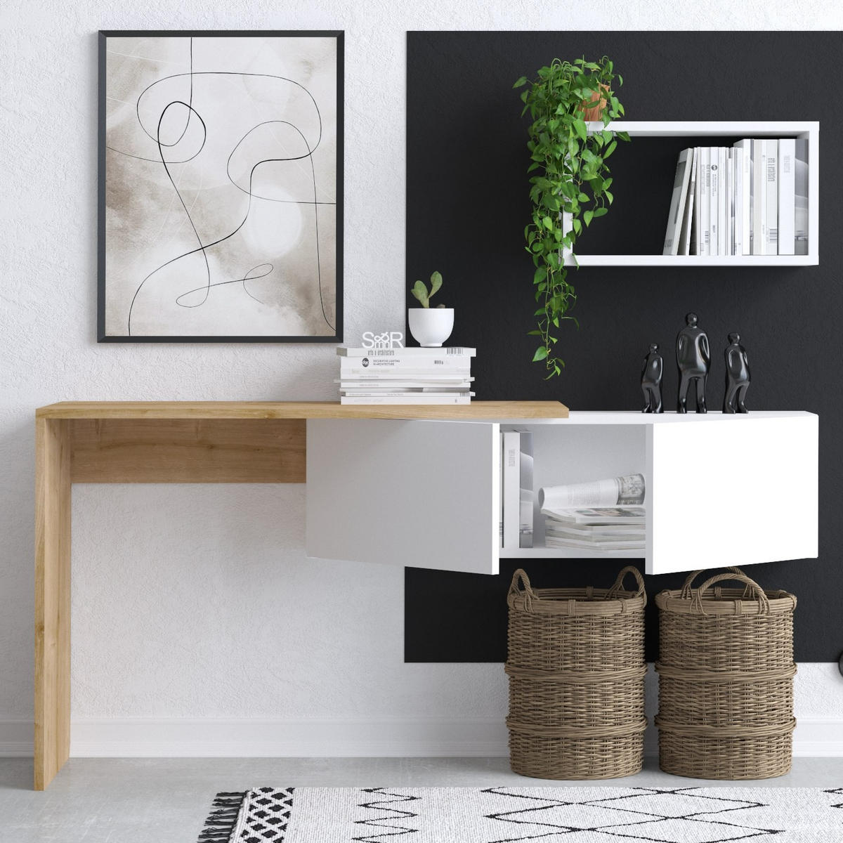 SCHREIBTISCH tiff weiss - Weiß, Holzwerkstoff (145/45/74cm) - Habitat Garten