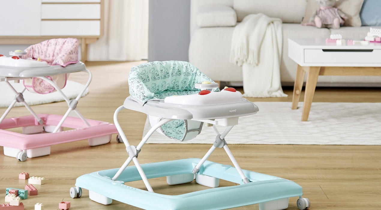 Lauflernwagen für Kinder in blau und rosa