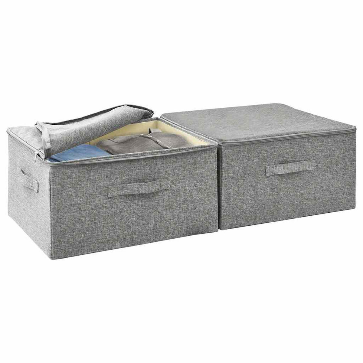 AUFBEWAHRUNGSBOXEN 2er set Stoff 43/34/23 Cm Grau - Grau, Textil (34/23/43cm) - vidaXL