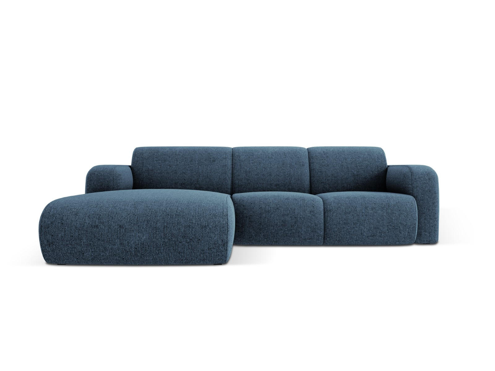 ECKSOFA links Molino aus Chenille-Stoff königsblau 4 Sitzplätze - Blau, Textil (170/250cm) - Micadoni