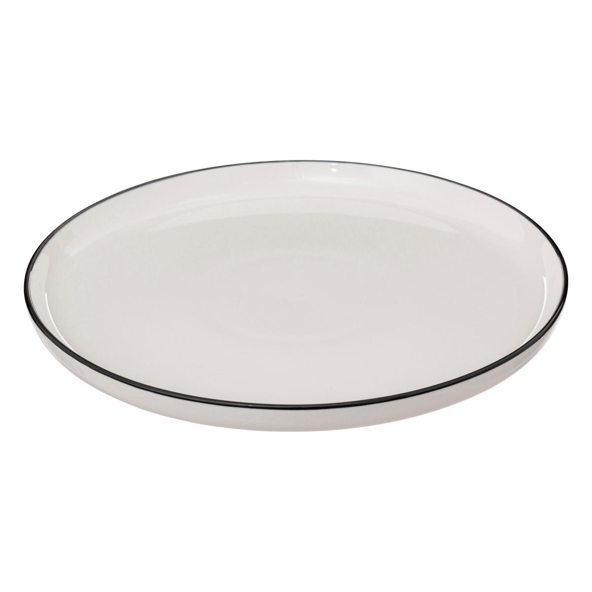 SPEISETELLER mit schwarzem Rand Alix Weiß 27/27/2,5 cm - Weiß, Keramik (27cm) - Secret de Gourmet
