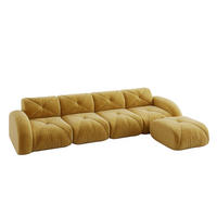 SOFA modulares Ecksofa Chenille Yellow - Gelb, Kunststoff (171/358cm) - Meubliv