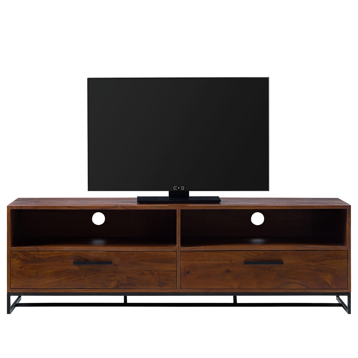 TV-LOWBOARD - Akazie massiv / Eisen, Breite 160 cm - Akaziefarben, Holz (160/50/40cm) - home24
