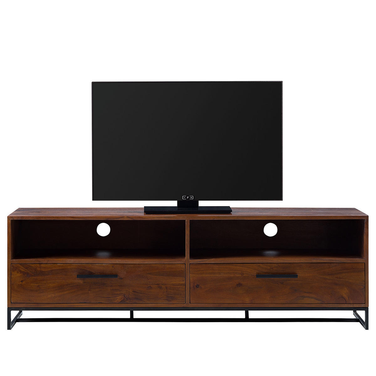 TV-LOWBOARD - Akazie massiv / Eisen, Breite 160 cm - Akaziefarben, Holz (160/50/40cm) - home24