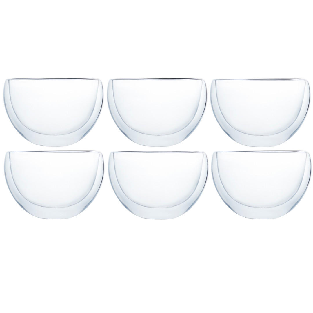 CAPPUCCINO GLÄSER DOPPELWANDIG -Klasique 6er-300ml, Doppelwand Thermogläser, Gläserset, hitzebeständig Kaffeegläser, Schwebeeffekt Glas Trinkglas - Transparent, Glas (0.3L) - JUNG