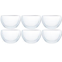 CAPPUCCINO GLÄSER DOPPELWANDIG -Klasique 6er-300ml, Doppelwand Thermogläser, Gläserset, hitzebeständig Kaffeegläser, Schwebeeffekt Glas Trinkglas - Transparent, Glas (0.3L) - JUNG