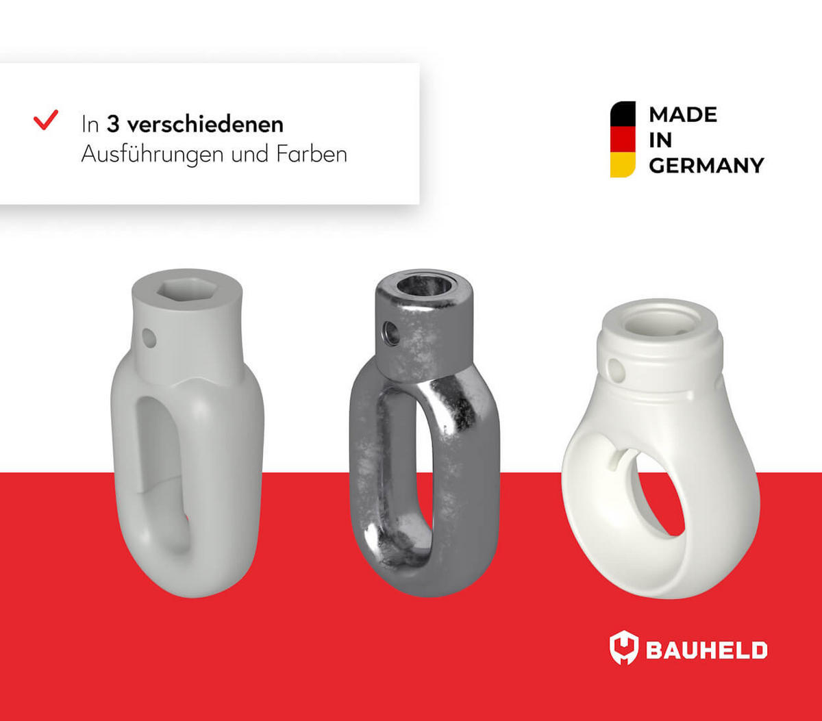 MARKISENÖSE Oval 12 mm Ral 7035 für Fleischerhaken - Grau, Kunststoff (1.2/6.5/6.5cm) - BAUHELD