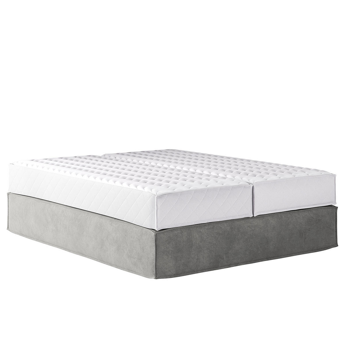 BOXSPRINGBETT - Premium - Hellgrau, Textil (140/200cm) - home24