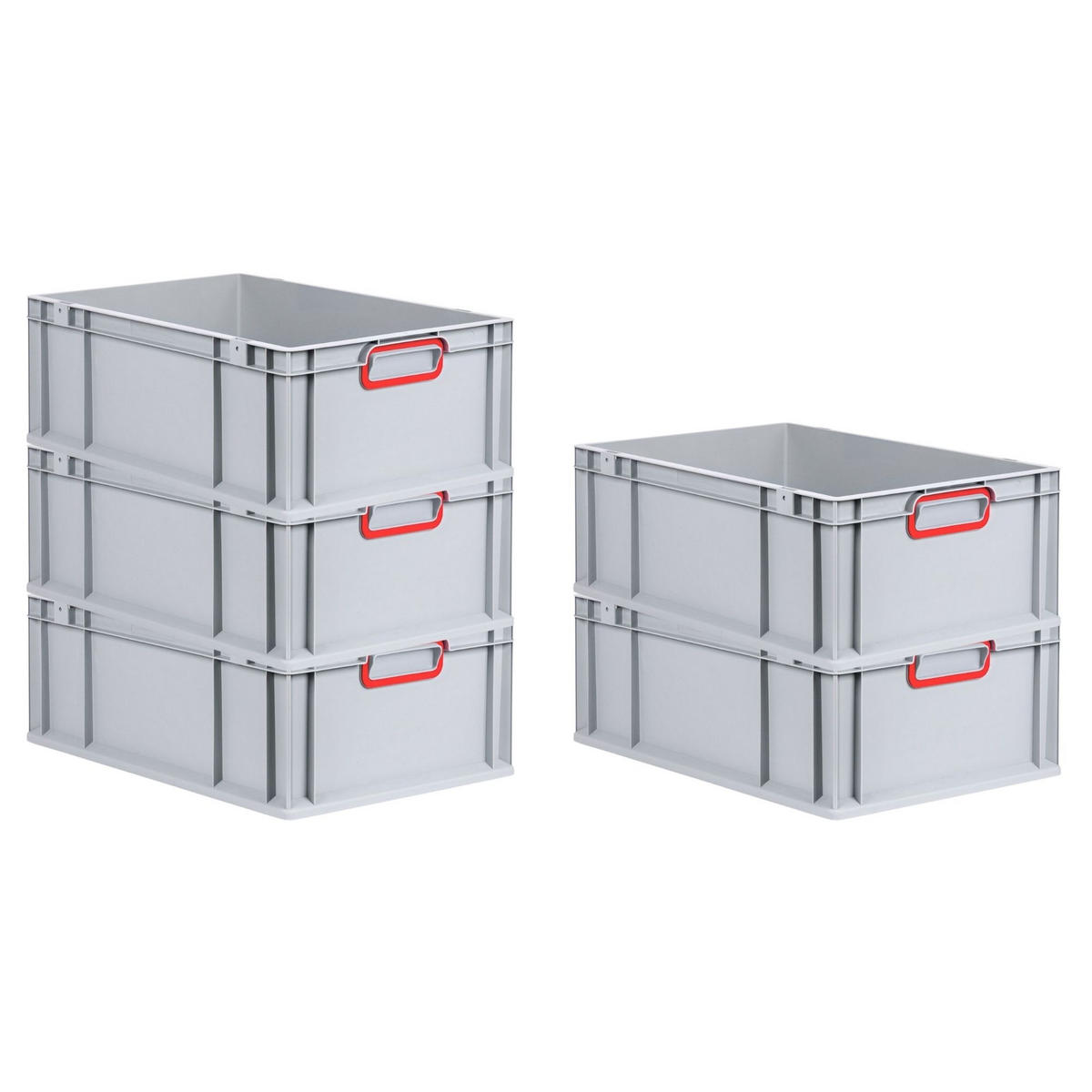 EUROBOX Nextgen Color 22x40x60cm 44 Liter Griffe Rot Geschlossen - Rot, Kunststoff (40/22/60cm) - PROREGAL