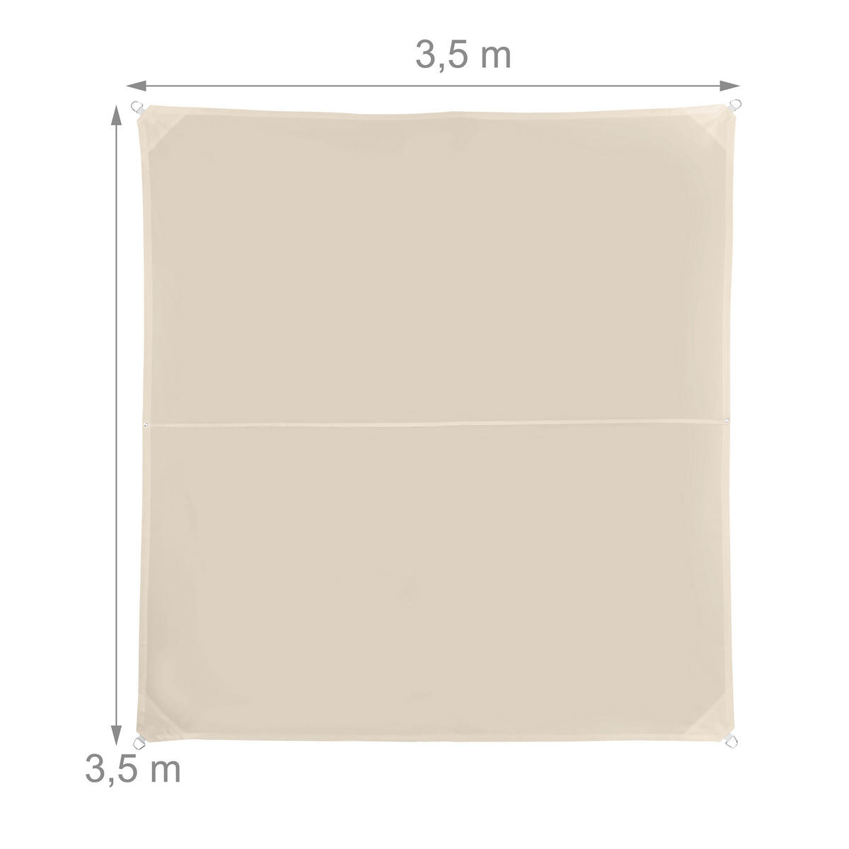 SLNEČNÉ plátno - béžová, kov/textil (350/350cm) - Relaxdays