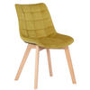 STUHL Samt Gelb - Eukalyptusholzfarben/Gelb, Holz/Textil (46/82/61cm) - CLP