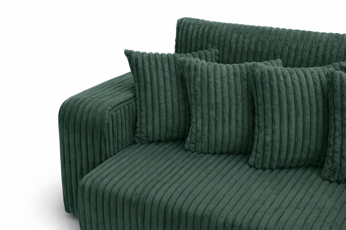 SCHLAFSOFA, Cordstoff Tilia, Grün, PIANO DOUBLE - Grün, Holz (246/83/145cm) - Kaiser Möbel