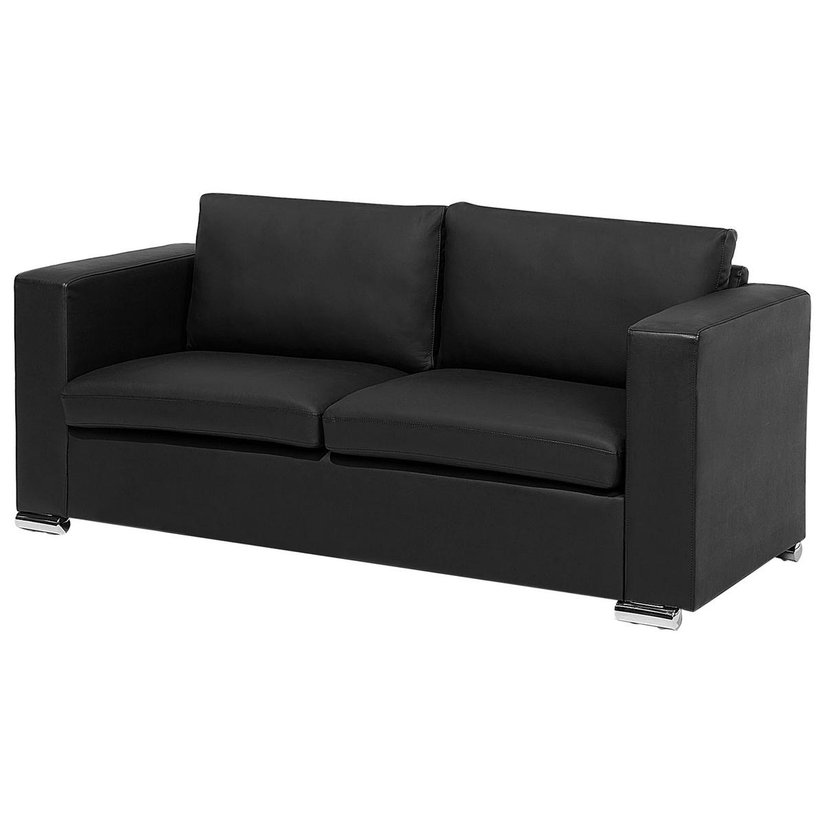 3-SITZER-SOFA Echtleder Schwarz Helsinki - Schwarz, Leder/Fell (186/72/76cm) - Beliani