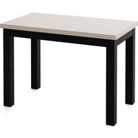 ESSTISCH Arden rechteckig, Grau Beige Kaschmir 100/60/73 cm - Kaschmir/Schwarz, Holz/Holzwerkstoff (100/60/73cm) - WFL GROUP