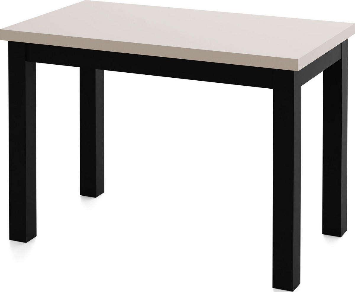 ESSTISCH Arden rechteckig, Grau Beige Kaschmir 100/60/73 cm - Kaschmir/Schwarz, Holz/Holzwerkstoff (100/60/73cm) - WFL GROUP