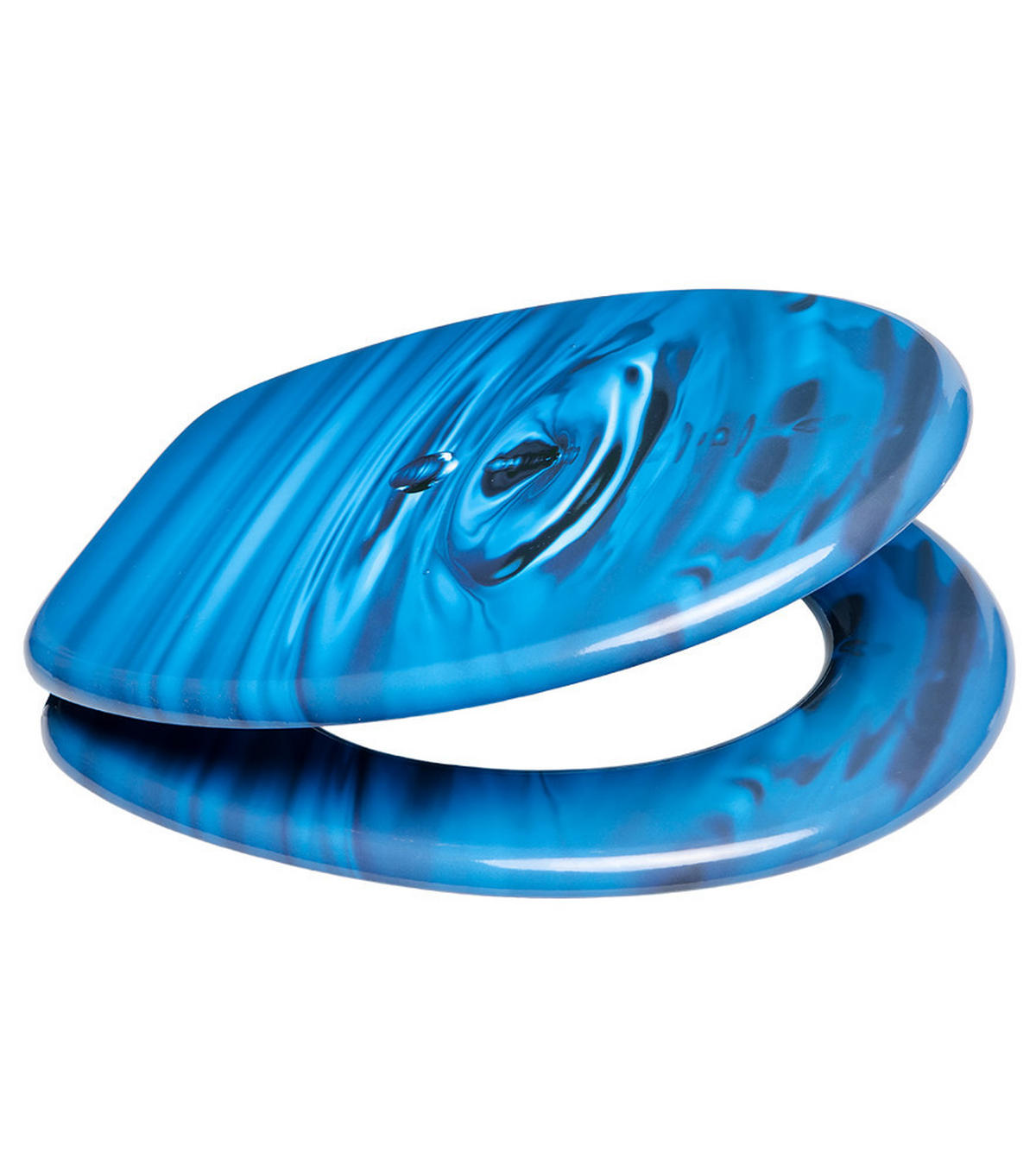 WC-SITZ Tropfen - Blau, Holzwerkstoff (38/6/47cm) - Sanilo