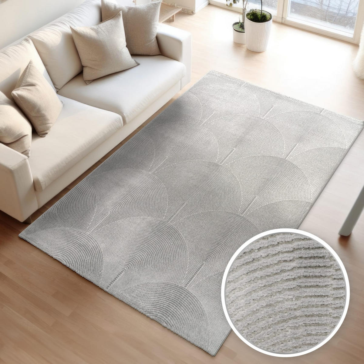 FLACHWEBETEPPICH Boho Anthrazit 80 x 150 cm - Anthrazit, Kunststoff (80/150cm) - TT Home