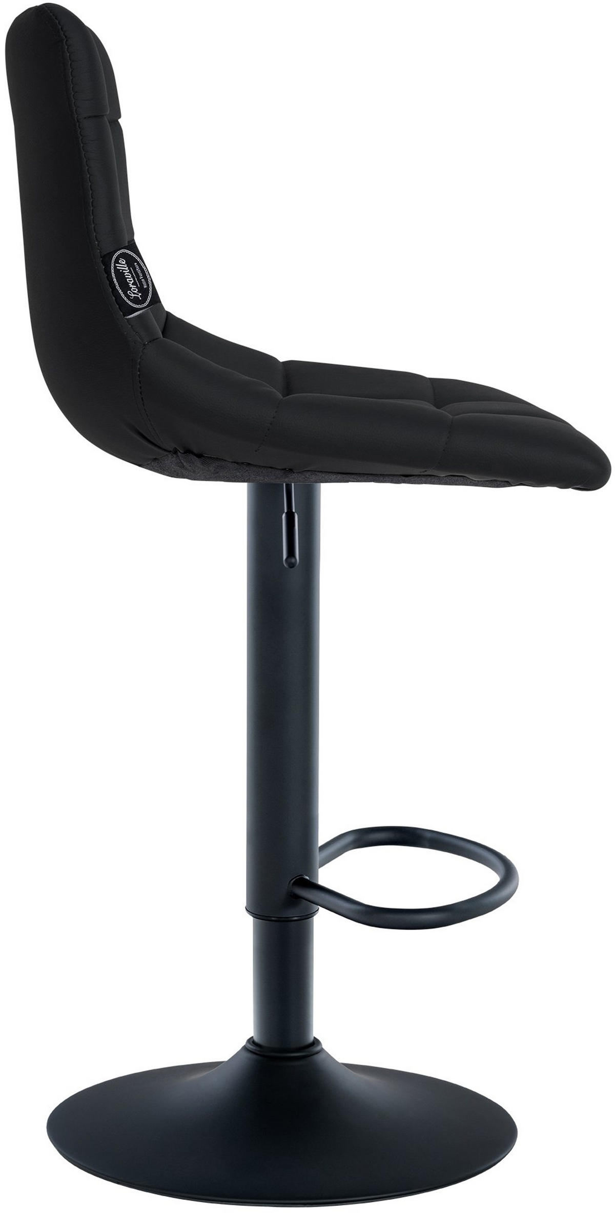 BARHOCKER 2er Set James Kunstleder schwarz schwarz - Schwarz, Kunststoff/Metall (43/108.5/46.5cm) - TPFLiving