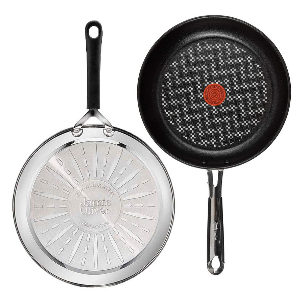 BRATPFANNE 28 cm Edelstahl Antihaft Induktion Silber für alle Herdarten - Silberfarben/Schwarz, Metall (28cm) - Tefal
