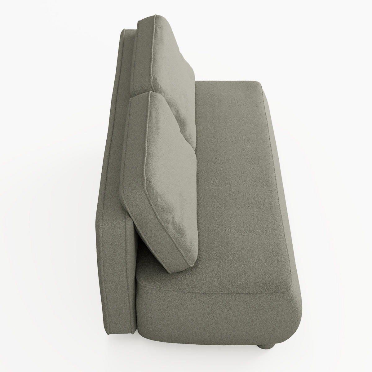 SOFA LUMIO Weiß Bouclé-Stoff mit Schlaffunktion und Bettkasten - Weiß, Holz (209/96/96cm) - Barchello