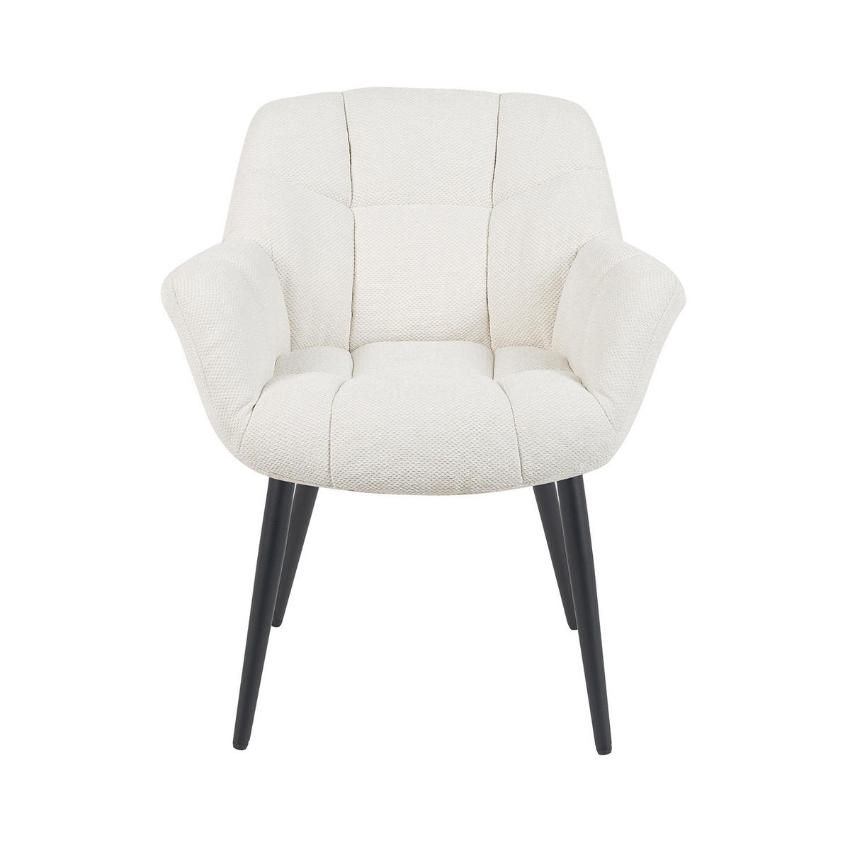 ESSZIMMERSTUHL Mika-Remo - Creme/Schwarz, Textil/Metall (65/81/66cm) - DUBI Möbel