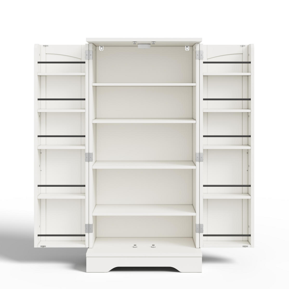 ANRICHTE Hochschrank 120/60/40 cm aus MDF mit LED-Sensorlicht und verstellbaren Regalböden Weiß - Weiß, Holzwerkstoff (60/120/40cm) - Modenvie