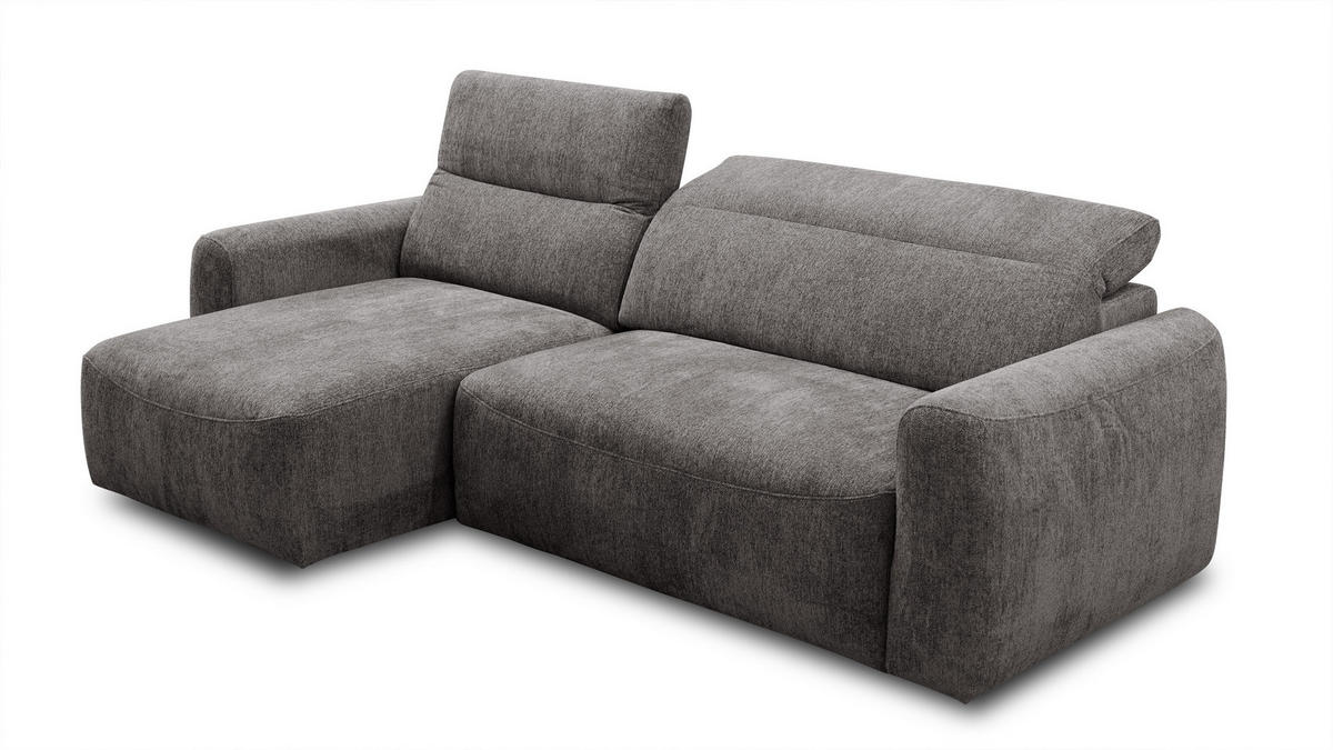 ECKSOFA NERO 4-Sitzer, dunkelgrau - Dunkelgrau/Schwarz, Holz/Textil (272/81/159cm) - Courtois Laville