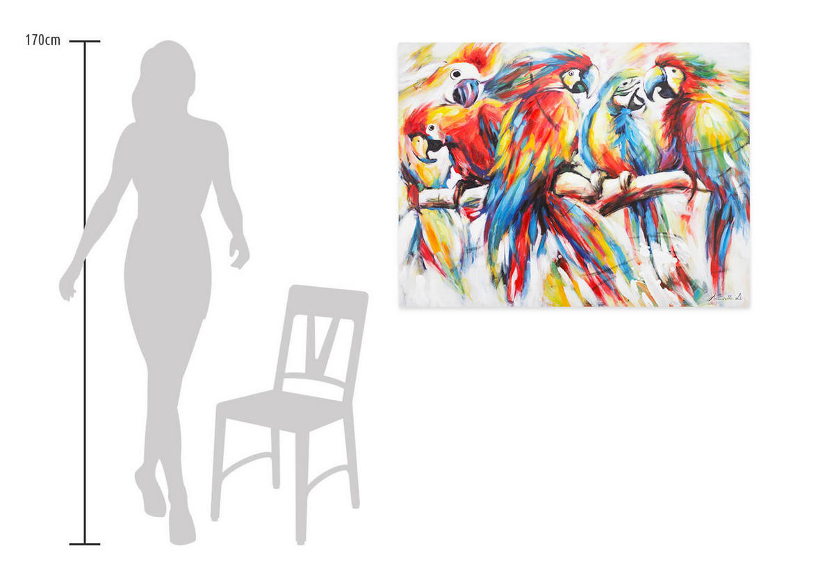 RUČNE MAĽOVANÝ AKRYLOVÝ OBRAZ 100/75 cm, viacfarebný, figurálny motív - viacfarebná, drevo/textil (100/75cm) - KUNSTLOFT