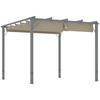 PERGOLA ca. 3x3m, Grau - Grau, Metall (296/232/299cm) - Outsunny