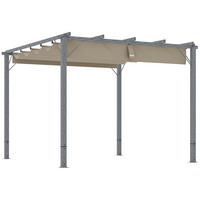PERGOLA ca. 3x3m, Grau - Grau, Metall (296/232/299cm) - Outsunny