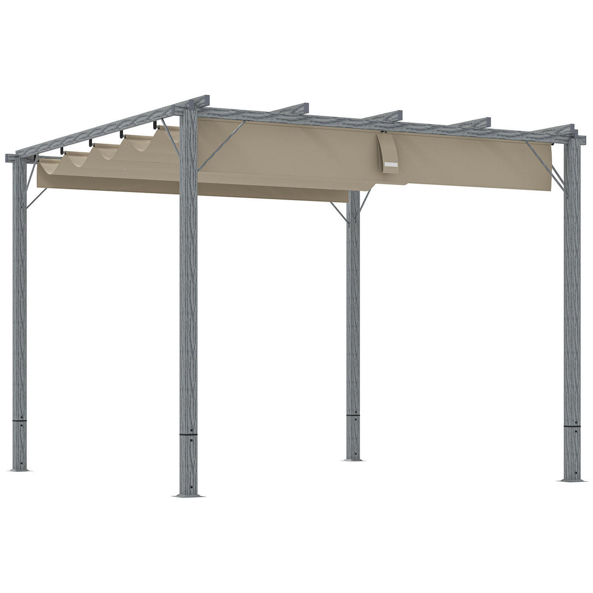 PERGOLA ca. 3x3m, Grau - Grau, Metall (296/232/299cm) - Outsunny