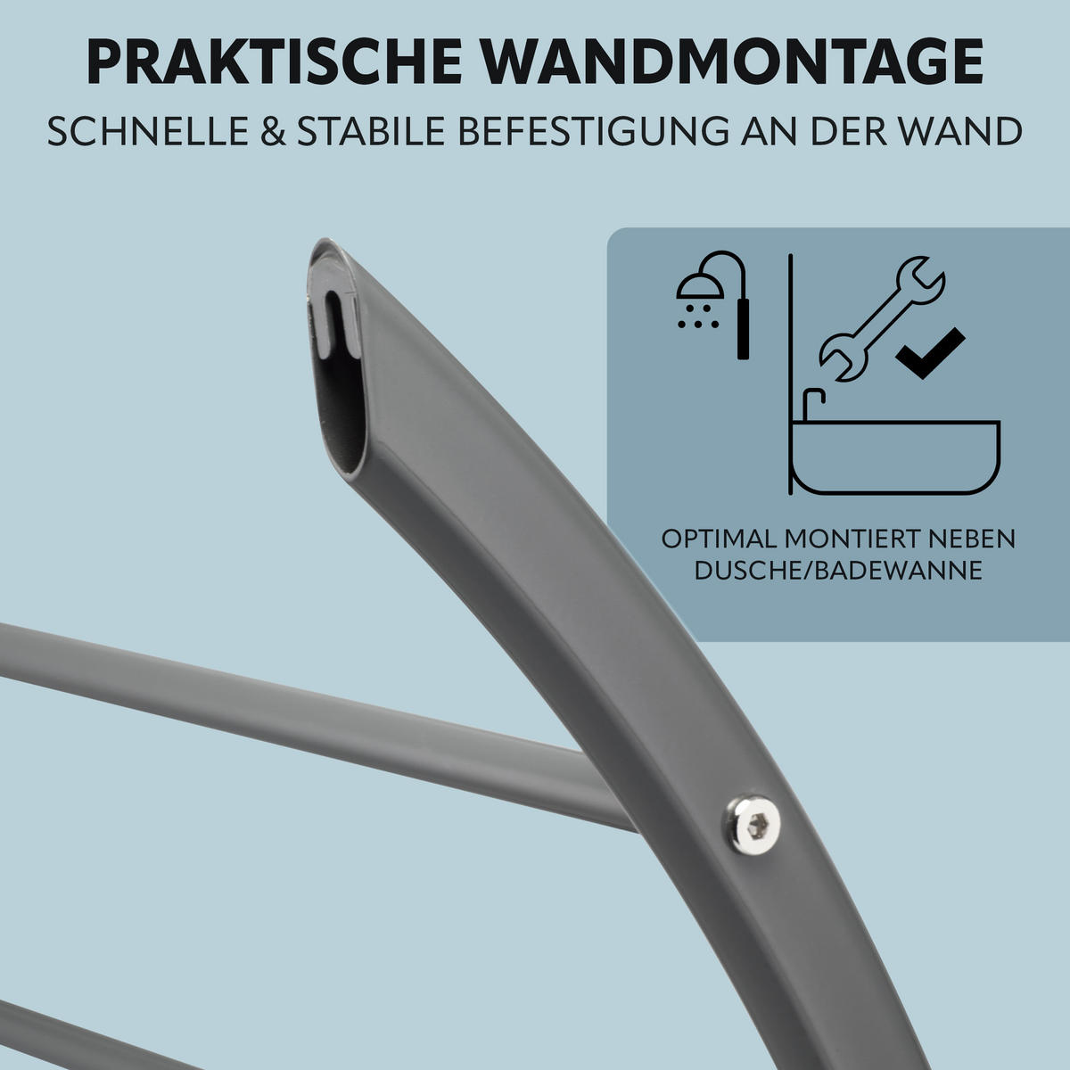 HANDTUCHHALTER, grau, Metall - Grau, Metall (56/69/15cm) - bremermann