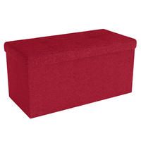 SITZTRUHE Faltbar 76/38/38 cm (Rot) - Rot, Textil (38/38/76cm) - Intirilife