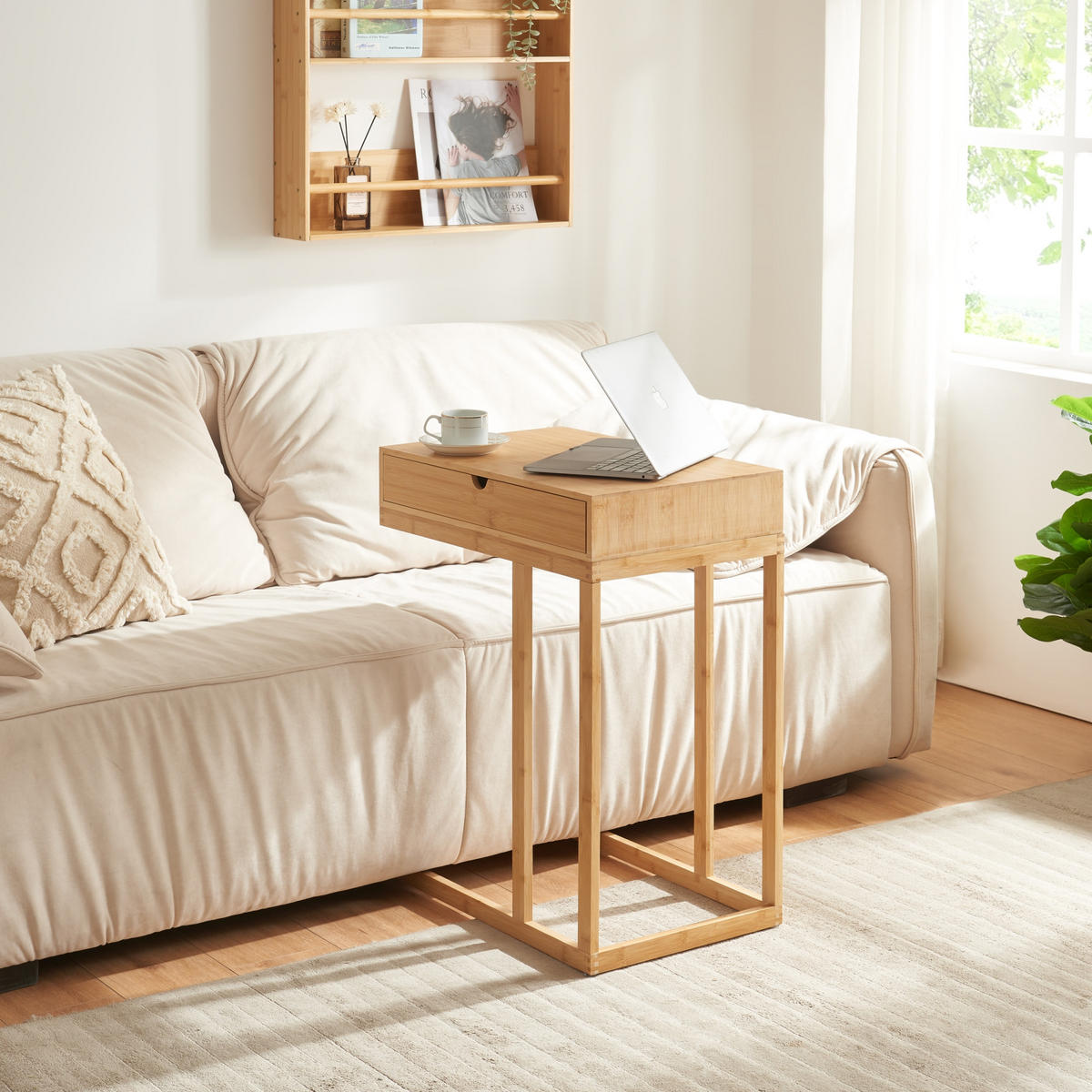 LAPTOPTISCH Kåfjord - Naturfarben, Holz (55/35/68cm) - [en.casa]