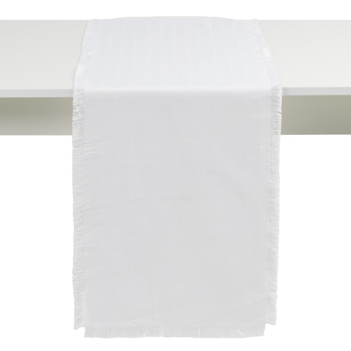 TISCHLÄUFER Arata - Weiß, Textil (180/35/1cm) - home&you