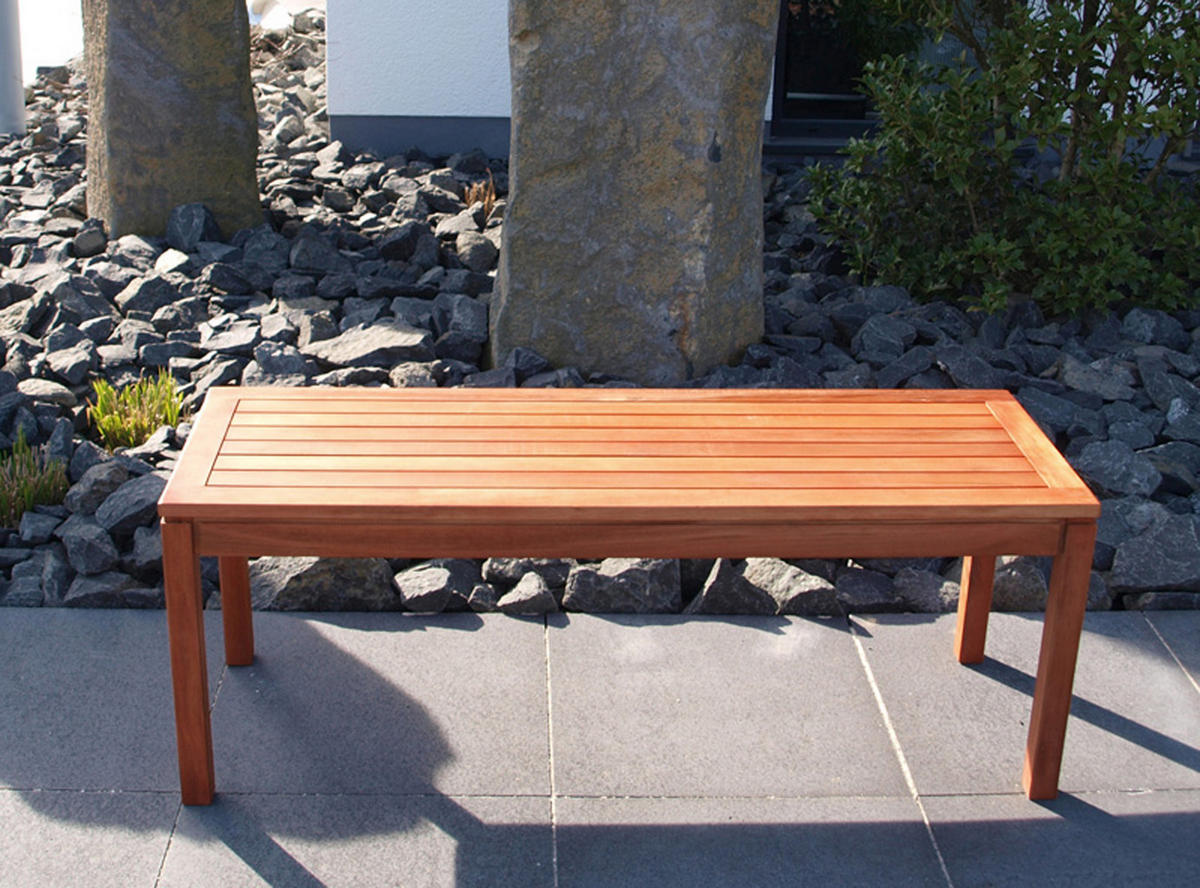 HOCKERBANK Solano 120 cm - 2-Sitzer - Eukalyptus - Braun, Holz (120/45/40cm) - TPFGarden