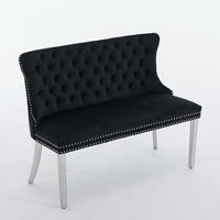 SITZBANK DE-36330 2-Sitzer mit silbernen Beinen Schwarz - Schwarz, Metall (116/89.5/58cm) - ComfortXL