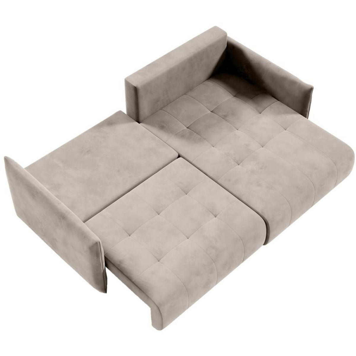 ECKSCHLAFSOFA Henry Mini beige rechts - Beige/Schwarz, Kunststoff/Textil (221/153cm) - Beautysofa
