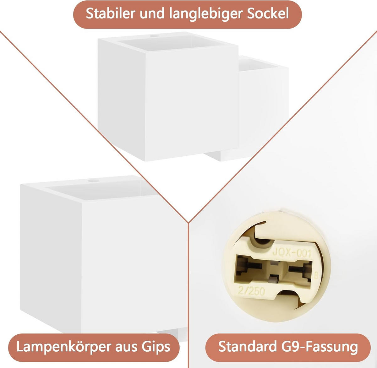 LED - WANDLEUCHTE Wellthun 13.5/11.5/19.7 cm - Weiß, Metall (13.5/11.5/19.7cm) - ZMH