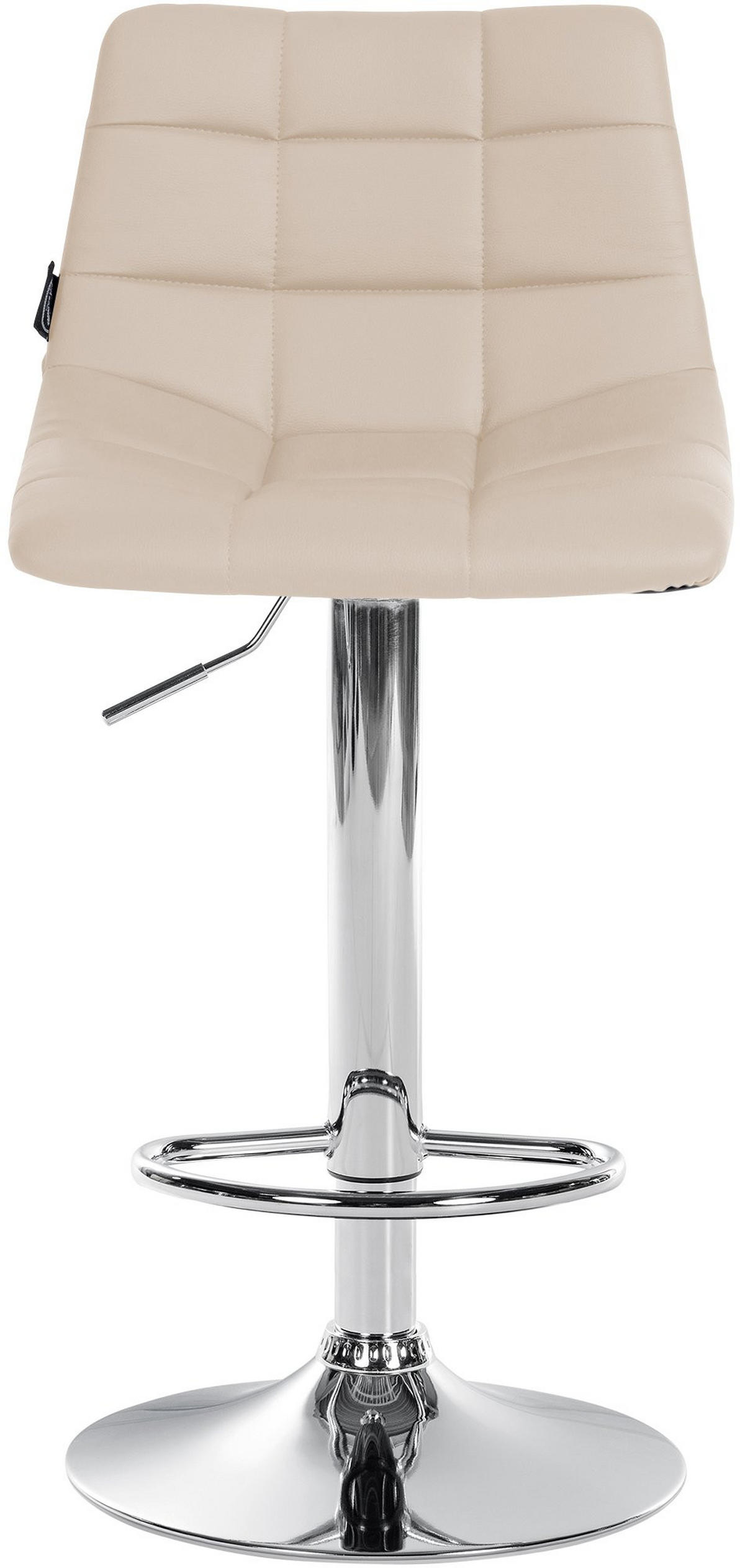 BARHOCKER 2er-Set DUBAI Creme Kunstleder Chrom - Creme, Leder/Metall (43/87/46.5cm) - DELUKE