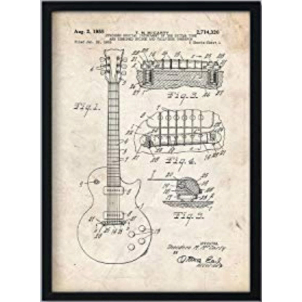 POSTER Vintage Gitarre Patent A3 Rahmenlos - Klar, Papier (29.7/5/42cm) - Nacnic