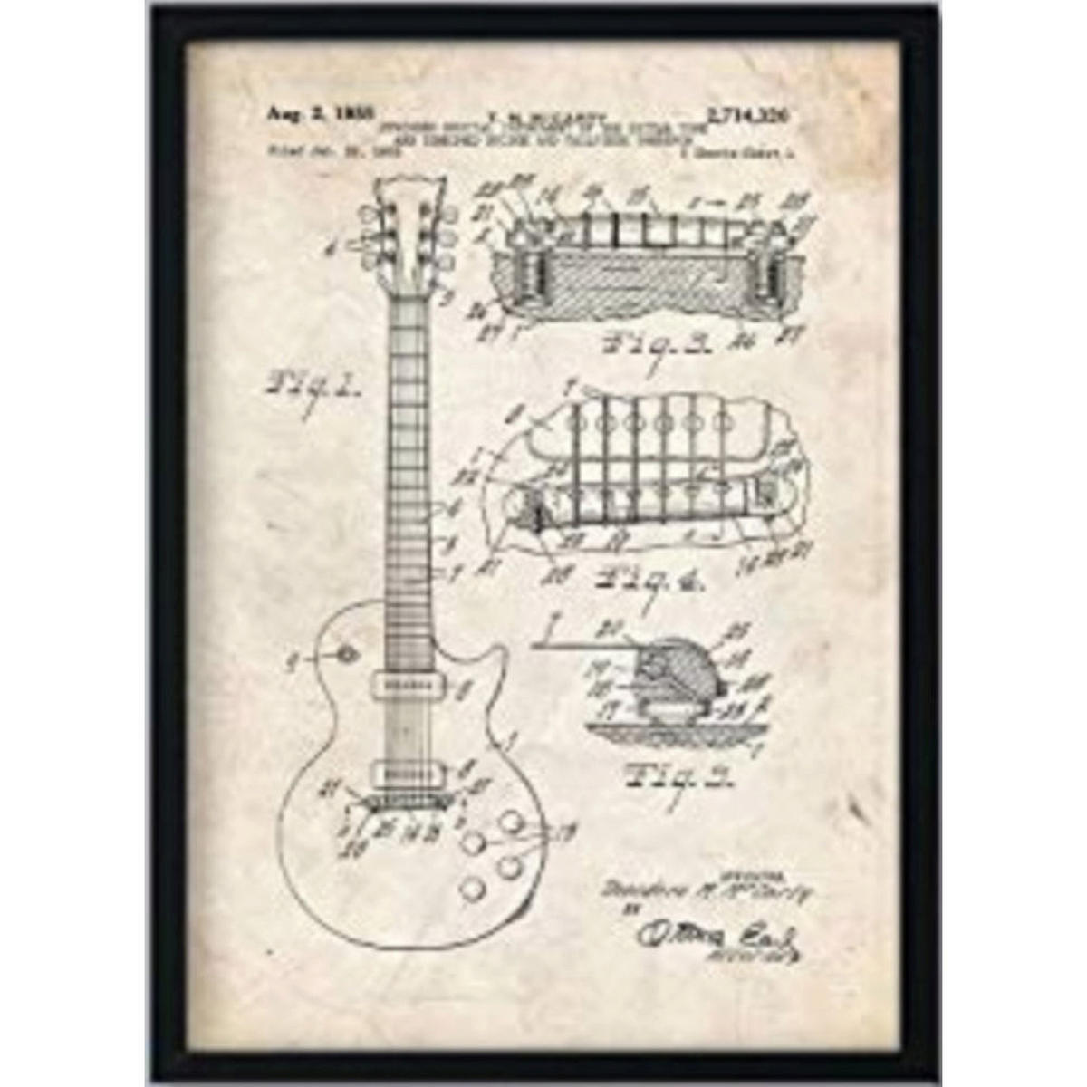 POSTER Vintage Gitarre Patent A3 Rahmenlos - Klar, Papier (29.7/5/42cm) - Nacnic