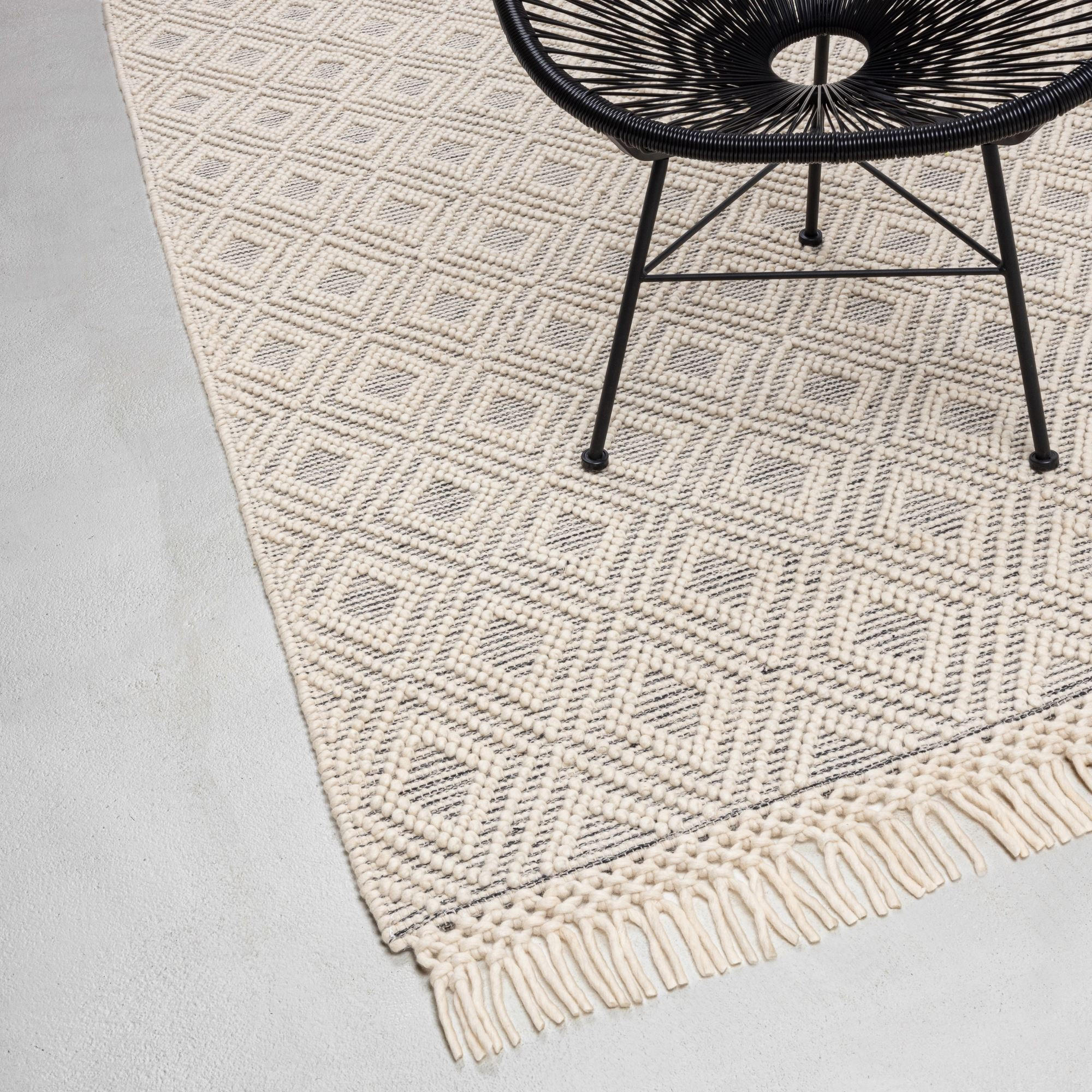 FLACHWEBETEPPICH Macrame Style, beige 170x240 cm - Naturfarben, Textil (170/240cm) - Rug and Roll