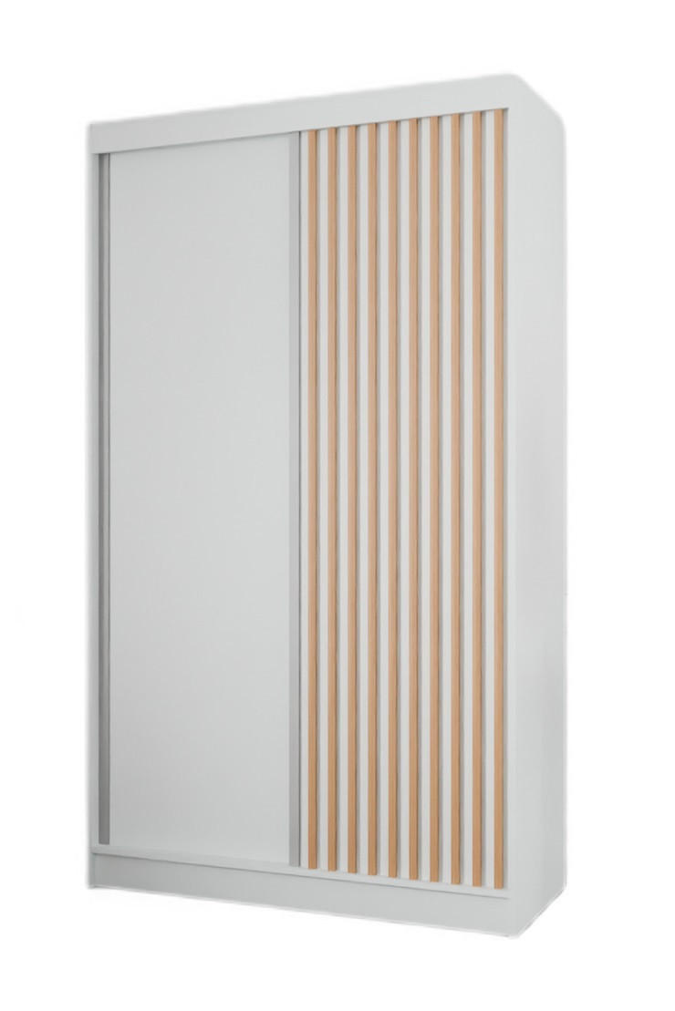 SCHRANK Weiß Craft Gold Lamellen 120 cm - Multicolor, Holzwerkstoff (120/215/61cm) - Sepro Meble