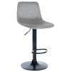 BARHOCKER Samt grau - Schwarz/Grau, Textil/Metall (44/88/43cm) - CLP