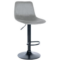 BARHOCKER Samt grau - Schwarz/Grau, Textil/Metall (44/88/43cm) - CLP