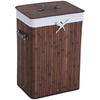 WÄSCHEKORB, Bambus, Dunkelbraun - Dunkelbraun, Naturmaterialien (30/60/40cm) - HOMCOM