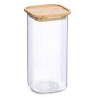 GLASBEHÄLTER Bambusdeckel 1600 ml - Transparent, Glas (11.2/22/11.2cm)